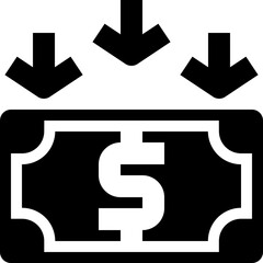 banknote black solid icon