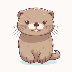 Logo vector illustration of an Kawaii Mink