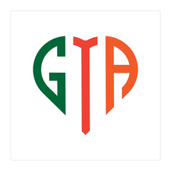 Initial GTA letter luxury beauty flourishes ornament monogram logo Swoosh Letter Logo Design for business and company identity. Water Wave GTA Logo with modern trendy