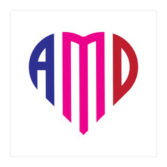 Initial AMD letter luxury beauty flourishes ornament monogram logo Swoosh Letter Logo Design for business and company identity. Water Wave AMD Logo with modern trendy