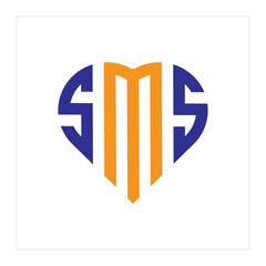 Initial SMS letter luxury beauty flourishes ornament monogram logo Swoosh Letter Logo Design for business and company identity. Water Wave SMS Logo with modern trendy