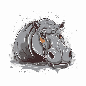 recommend clip art: Logo vector illustration of an Hippopotamus