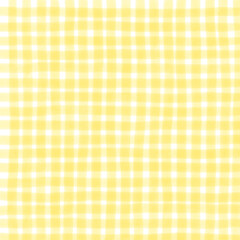Yellow Gingham Hand Drawn Background Pattern Overlay