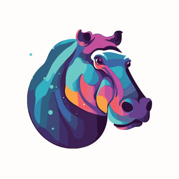 recommend clip art: Logo vector illustration of an Hippopotamus