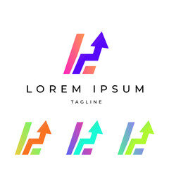 L letter logo with arrow going upword