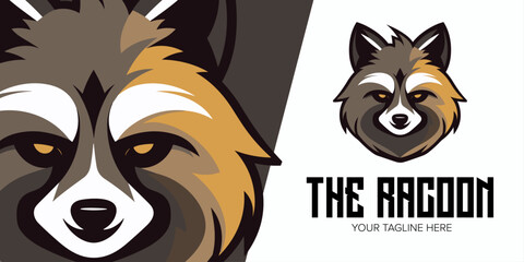 Raccoon Attitude: Vector Emblem Logo with a Fresh Twist for Athletics and Tees - obrazy, fototapety, plakaty