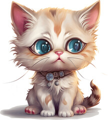 Watercolor Cute Chibi Cats Clipart