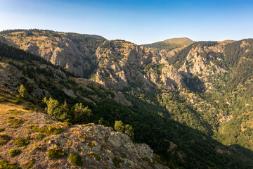 Aerial view from mountains of Bulgaria at sunny day