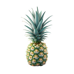 Fototapeta premium Blue and transparent background with pineapple