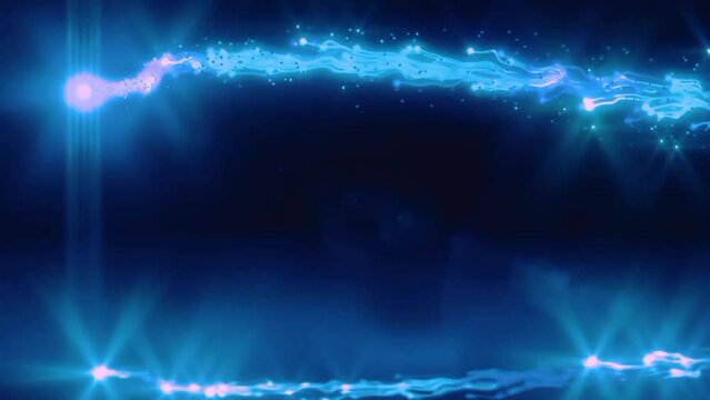 Abstract Blue Glowing Lights And Waving Lines Lights Animation 