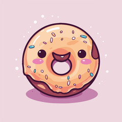 Logo vector illustration of an Kawaii Donut
