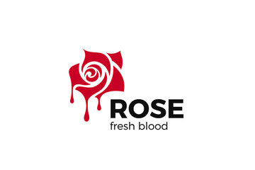 Liquid Rose Logo Flower Abstract Design vector template. - 633475566