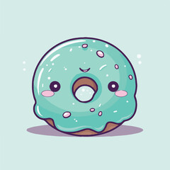 Logo vector illustration of an Kawaii Donut