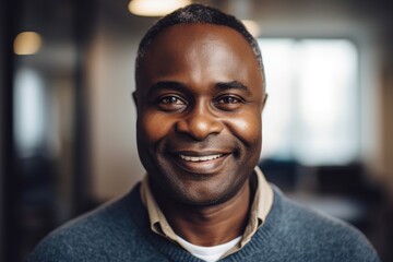 Portrait of a middle aged african american businessman looking at the camera in an office