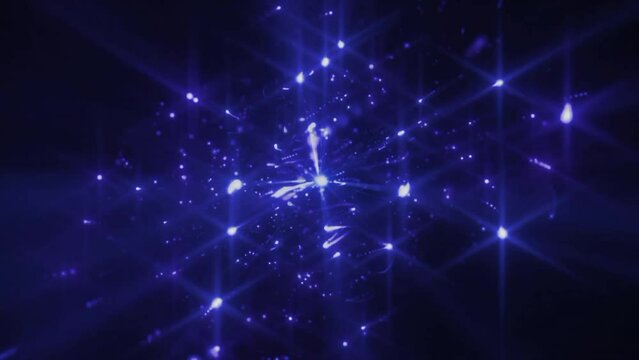  Abstract Blue Sparkling Lights Animation  