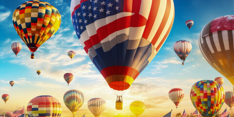 Fototapeta premium American patriotism illustration - Generative AI