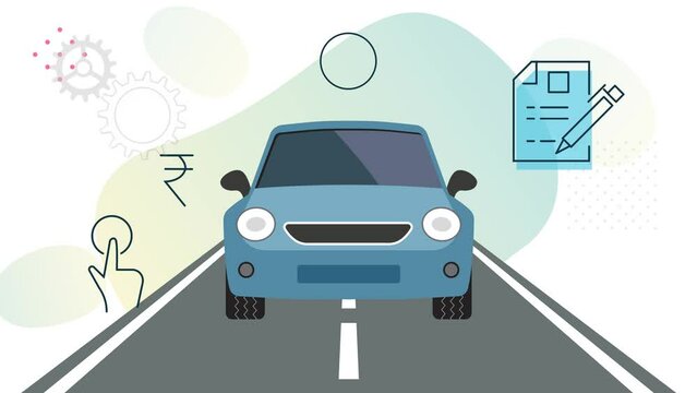 Vehicle - Car Loan Process  - Animated Illustration as MP4 File