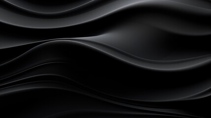 abstract visual of black fluid and wave shapes with reflections. generative ai