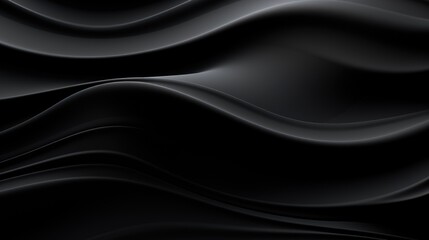 Fototapeta premium abstract visual of black fluid and wave shapes with reflections. generative ai