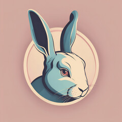 Rabbit illustration, detailed, pastel colors