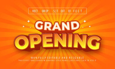 Grand Opening Text Effect or Vector Text Effect and Editable Text Style