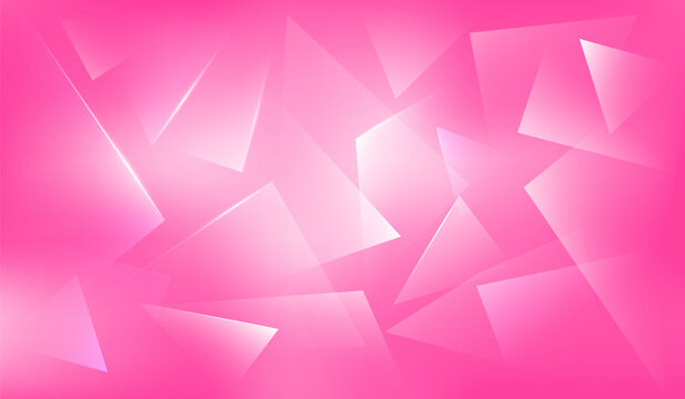 Vector Broken Glass Pink Background. Explosion, Destruction Cracked Triangle Surface Illustration. Abstract 3d Bg for Party Posters, Banners or Advertisements