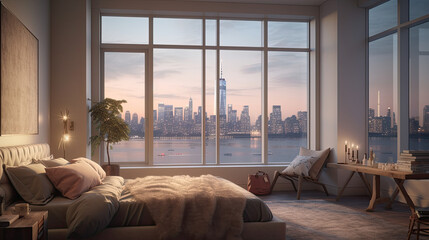 living room with a window