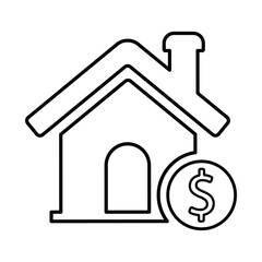 Home Loan Icon in Outline Style