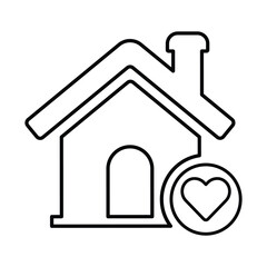 Favorite House Icon in Outline Style