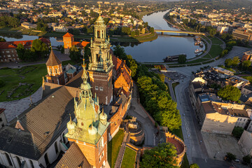 view of the church towers in krakow