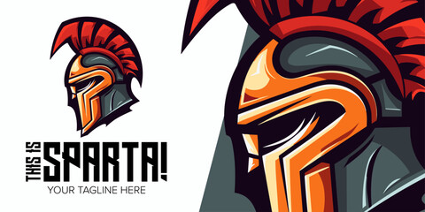 Spartan Emblem Dominance": Lead Your Team to Victory with a Modern Helmet Mascot Vector Logo Design for Sport, Esport Team, Badge, Emblem & T-shirt Printing