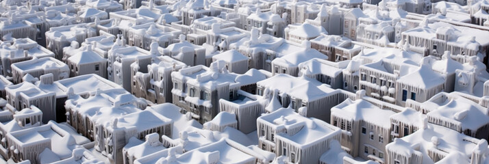 New York City in winter - aerial view - Generative AI - obrazy, fototapety, plakaty