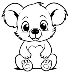 koala bear coloring page illustration