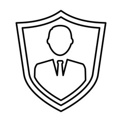 Personal Security Icon In Outline Style