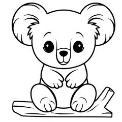 koala bear coloring page illustration