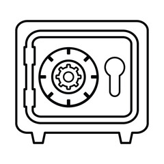 Safe Locker Icon In Outline Style