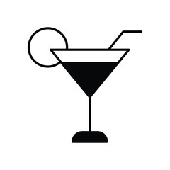 Cocktail icon, vector stock illustration.