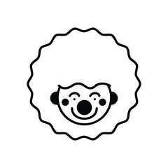 Clown icon, vector stock illustration.