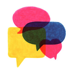Communication speech bubbles risography illustration
