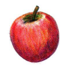 Red apple risograph retro illustration
