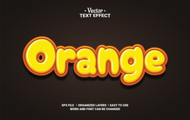 Orange Editable Vector Text Effect.