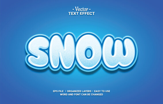 Snow Editable Vector Text Effect.