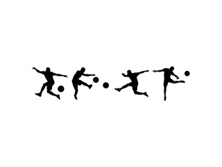 Football Players Silhouettes Vector.