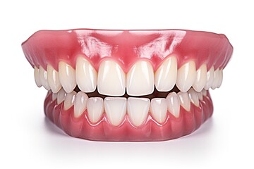 Obraz premium Dental prosthesis on a white background. Generative AI.