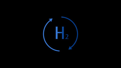 H2 molecular hydrogen chemical compound concept, hydrogen fusion atoms combined