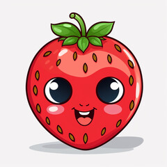 Obraz premium cute strawberry with happy face