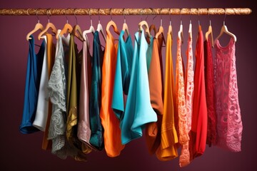 colorful hangers with various types of garments