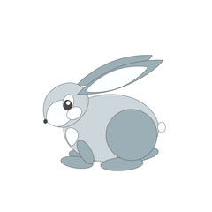 rabbit, bunny, animal, easter, cartoon, vector, hare, pet, illustration, fun, cute, mammal, funny, blue, white, holiday, animals, character, smile, natur