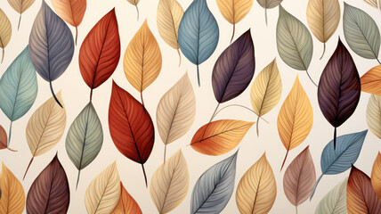 Stylized Leaf Pattern on Neutral Background