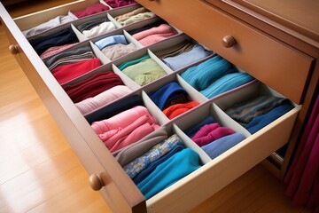 drawer dividers organizing folded clothes
